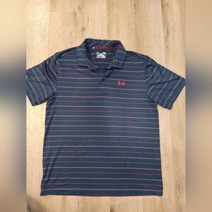 Under Armour Men's Polo in Navy and Red Large